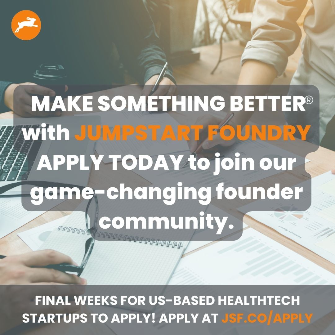 jsfoundry's tweet photo. 🚀 Applications for Jumpstart Foundry Pre-seed investments are open! 
Join a powerful community of founders, mentors, and investors. 
Apply by May 29th: https://t.co/7Ekx6cyXHw 

#HealthcareInnovation #StartupFunding https://t.co/JH37KN1FSO