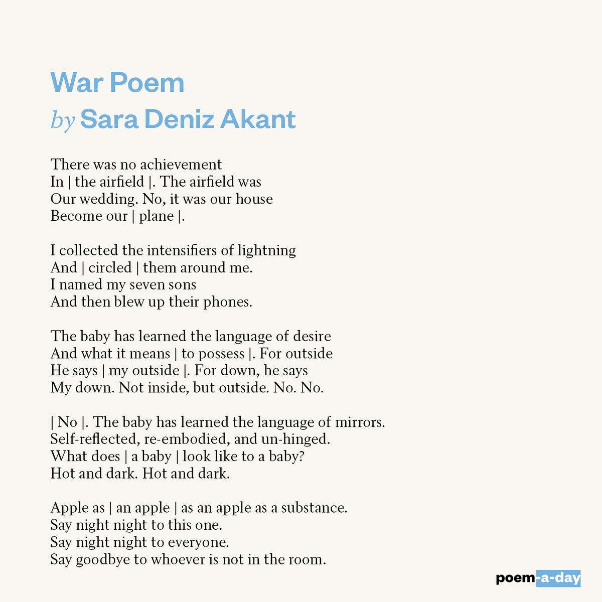 POETSorg's tweet photo. 5/26/26 “The baby has learned the language of mirrors.”⁠ https://t.co/vaWXMLhXIT