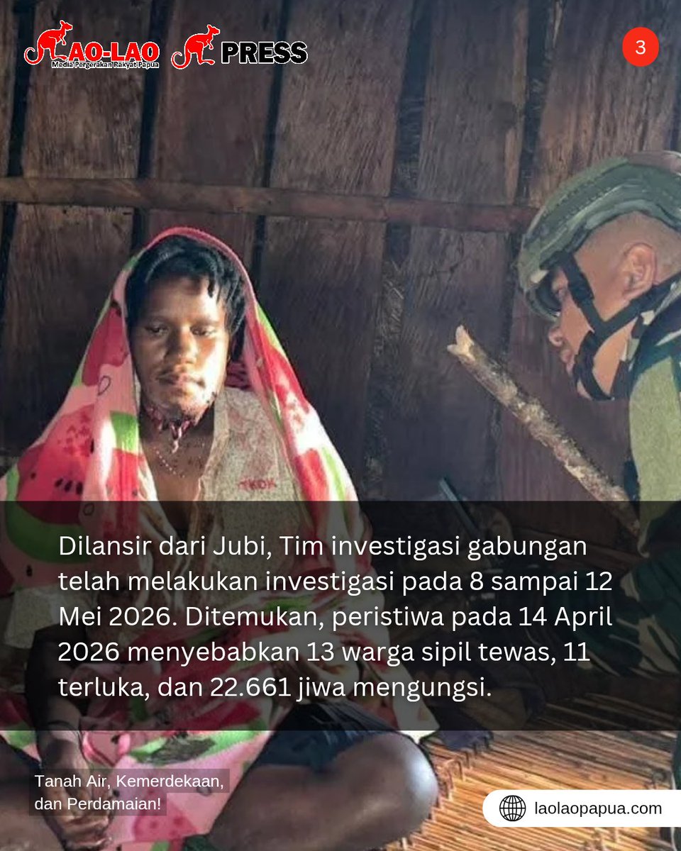 laolao_papua's tweet photo. Aliko Walia (5 tahun), salah satu korban luka tembak dalam operasi TNI di Distrik Kembru, Kabupaten Puncak, Papua Tengah dilaporkan meninggal dunia di RSUD Mulia, Kabupaten Puncak Jaya pada Selasa, 19 Mei 2026.

#laolao_papua
#HapuskanKolonialisme  
#LawanMiliterisme https://t.co/HIc7LwzDXC