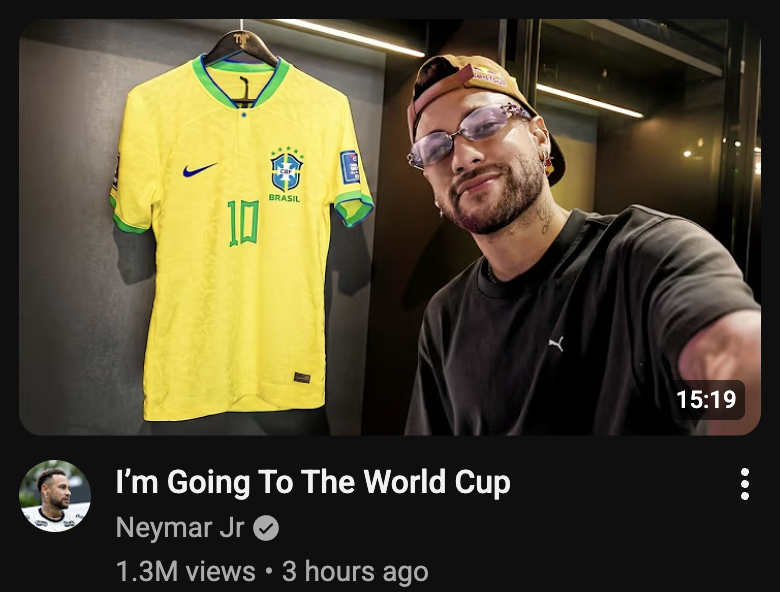 🚨HEARTWARMING: Neymar posted a 15 minute vlog on YouTube about