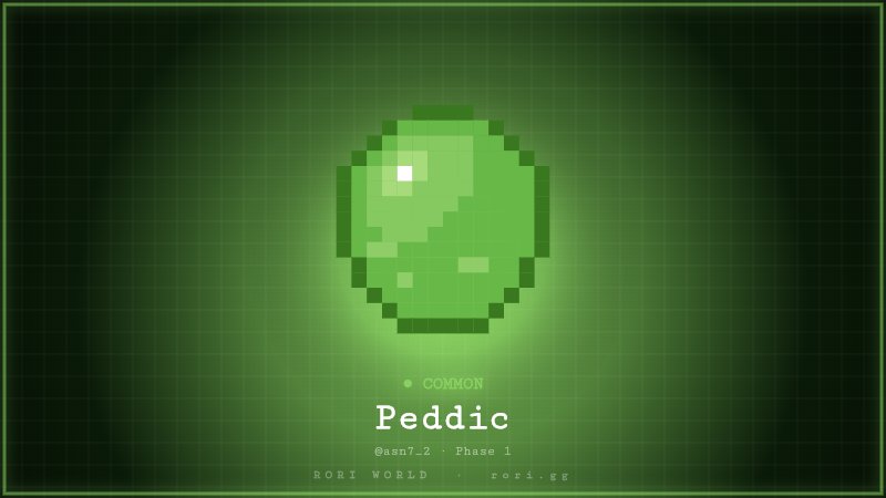 asn7_2's tweet photo. Just hatched a COMMON Peddic in @heyrori Phase 1! 🥚 #RoriWorld https://t.co/8bz3BtgncR