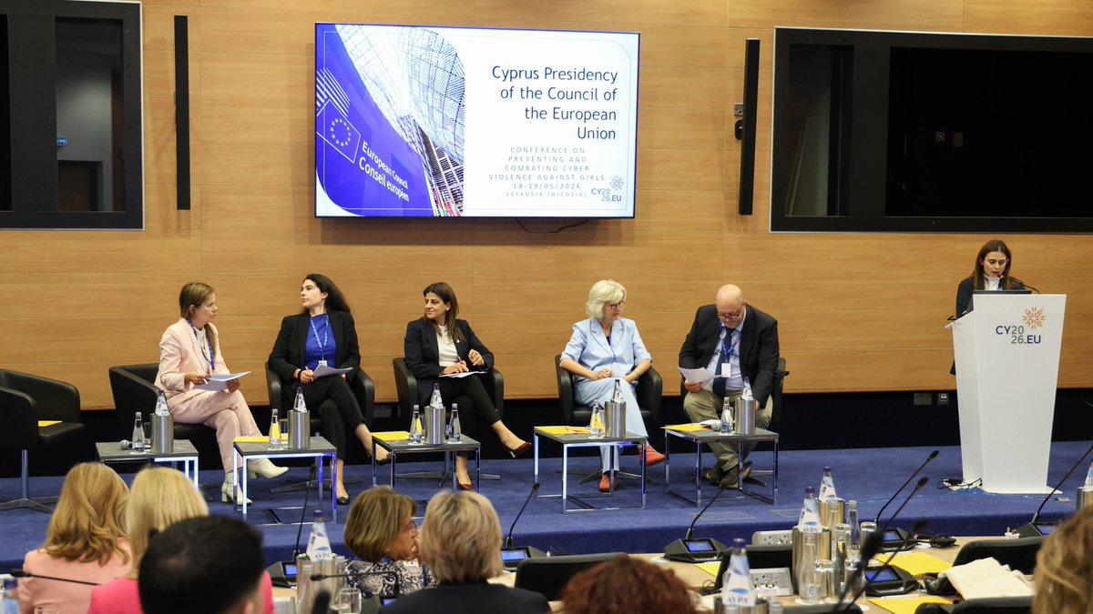 CY2026EU's tweet photo. Gender-based online violence against girls is a growing threat that demands coordinated European action.

Addressing this phenomenon is high on the agenda of the #CY2026EU Presidency. 🇨🇾🇪🇺.

The High-Level Conference “Preventing and Combating Gender-Based Online Violence against Girls”, organised in #Lefkosia by the @MinJusticeCY, with the participation of 🇨🇾 @CommissionerGE @JosieChristodou, brought together policymakers, experts, international organisations & civil society to discuss how to advance prevention, protection and cooperation.  

🔗 Learn more about the meeting: 👉 https://t.co/76imqCAESi