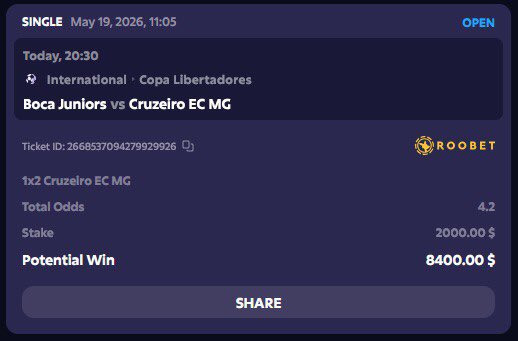 tendenciaytuits's tweet photo. Hoy le vamos al batacazo del Cruzeiro frente a Boca Juniors de visitante. Nada personal muchachos. Solo por dinero. https://t.co/pKhezE47yo
