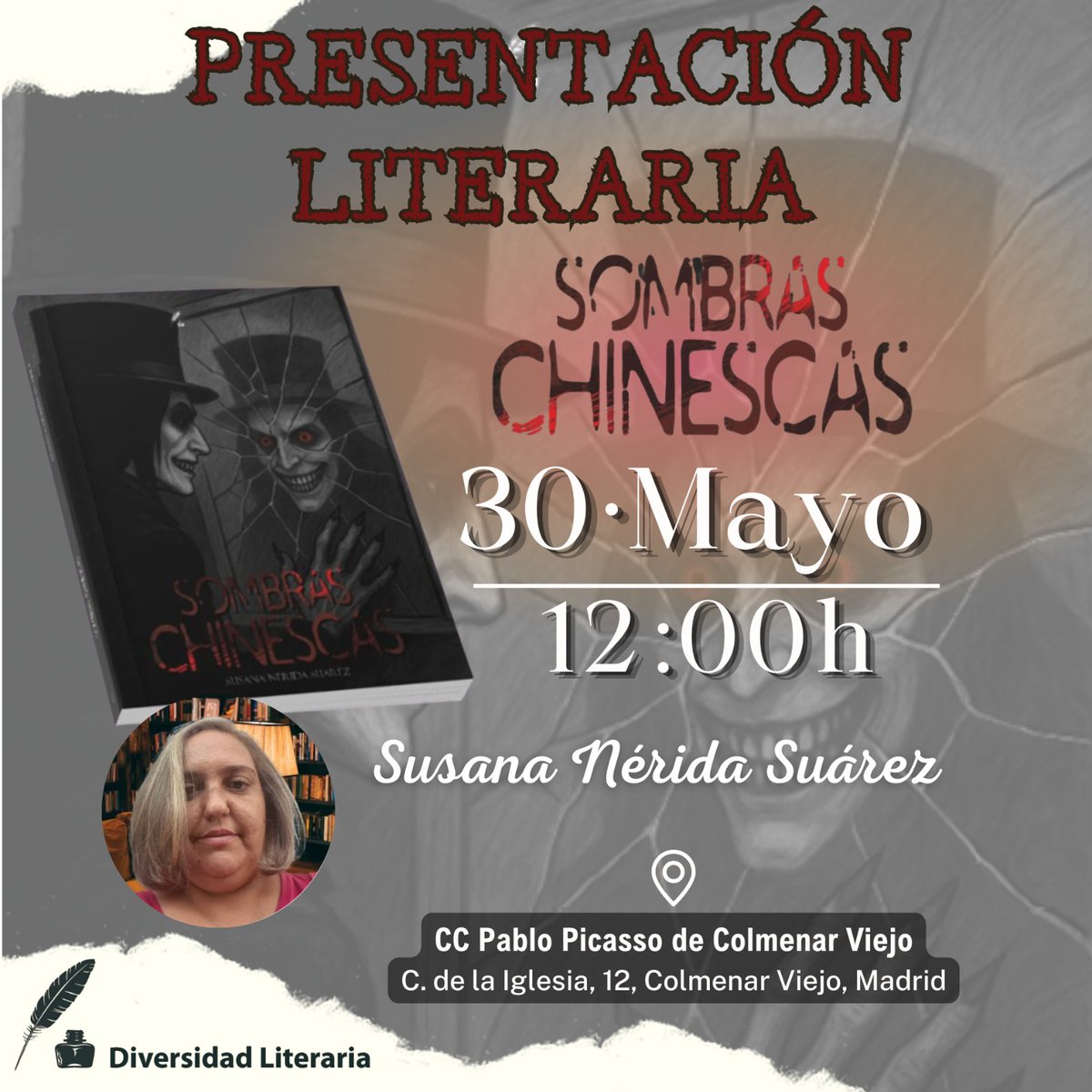 AkashaFree's tweet photo. Nos vemos el 30 para ver mi poemario psicológico sin igual! En Colmenar Viejo, CC Pablo Picasso, Calle la iglesia 12.
¡Nos vemos allí! https://t.co/jYRe4Ztrwo