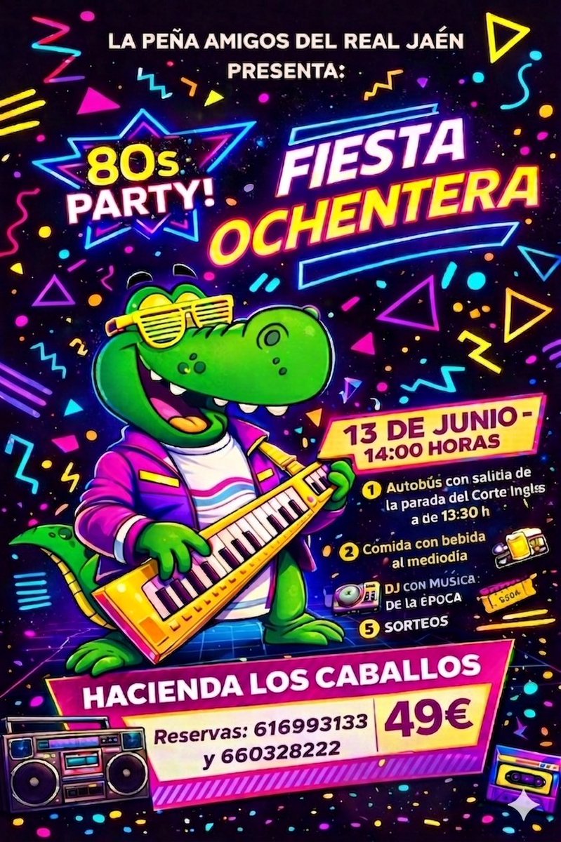 amigosdelRJ's tweet photo. 🪩🎉 El 13 de junio cerramos la temporada con una gran Fiesta Ochentera 💿🕺
Música, baile y mucho buen rollo para despedir el curso como se merece.
👕 ¡Ven con tu mejor look de los 80 y apúntate ya!
#FiestaOchentera #FinDeTemporada https://t.co/h32lIrGzDT