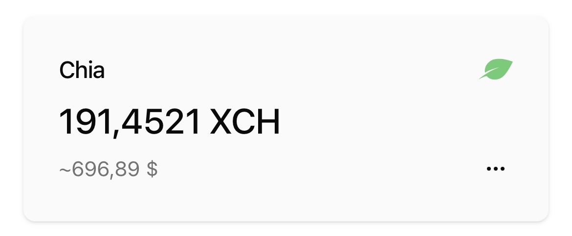GreenModding's tweet photo. I’m buying 1 $XCH everyday  
Day 191 https://t.co/H6fZJDsFWH