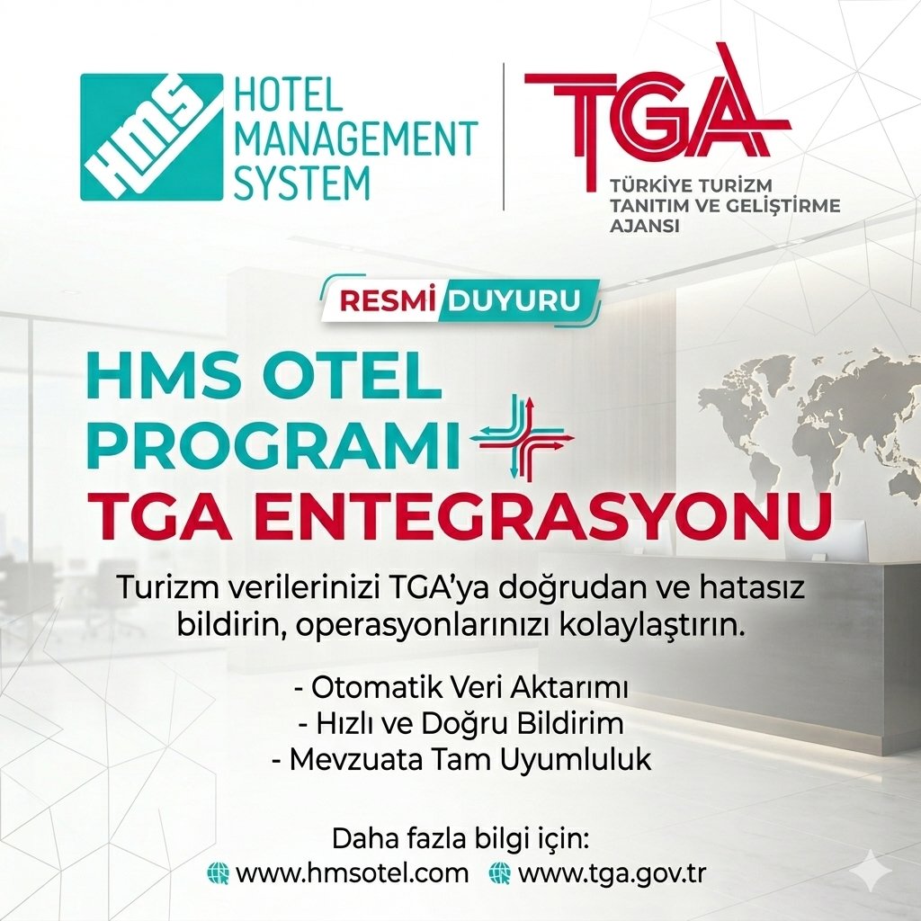HMSOtelProgrami's tweet photo. Değerli Otel İşletmecileri ve Turizm Profesyonelleri, ✨

Sizlere iş yükünüzü hafifletecek ve operasyonlarınızı hızlandıracak harika bir haberimiz var! HMS Otel Programı ve Türkiye Turizm Tanıtım ve Geliştirme Ajansı (TGA) entegrasyonu başarıyla tamamlandı! https://t.co/T6jfHGyb6C