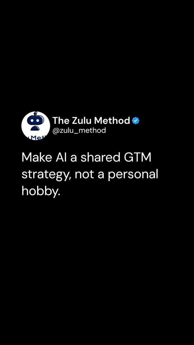 TheZuluMethodAI's tweet photo. AI-native marketing isn’t coming. It’s here. Treating AI as optional? You’re behind. Build fluency with a team strategy, automate tasks, and upskill smart. Win by scaling AI across marketing, not just training a few. Need help going AI-native fast? Let’s talk! 🙋‍♂️ #AIMarketing https://t.co/TrOn3uqoaa