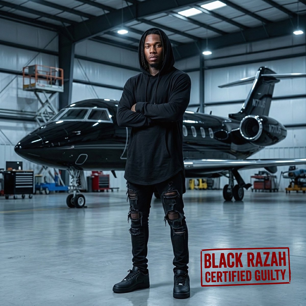 dweetdesign's tweet photo. Cover art for Black Razah's "Certified Guilty" - out now on all platforms.
Black jet. Cold light. Red stamp. Case closed.

https://t.co/dxZZhp0U4m https://t.co/Ylh46sTPXE
