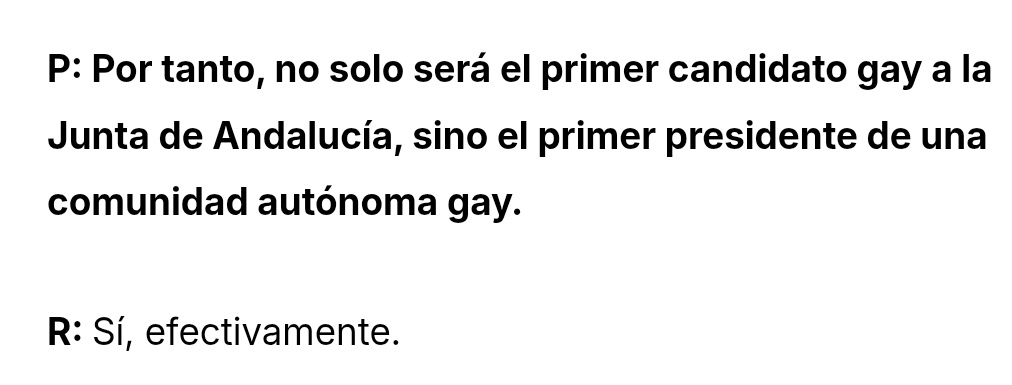 Samujeros's tweet photo. El artículo de Vanity lo ponía como titular; sin embargo, no llegó en ningún momento a mencionar eso.

Se engancha una de las preguntas que como candidato para que responda: "Sí", y de ahí se sacan palabras que más bien han dicho por él.

https://t.co/lvCra47nAM https://t.co/WAo3oTWqhH