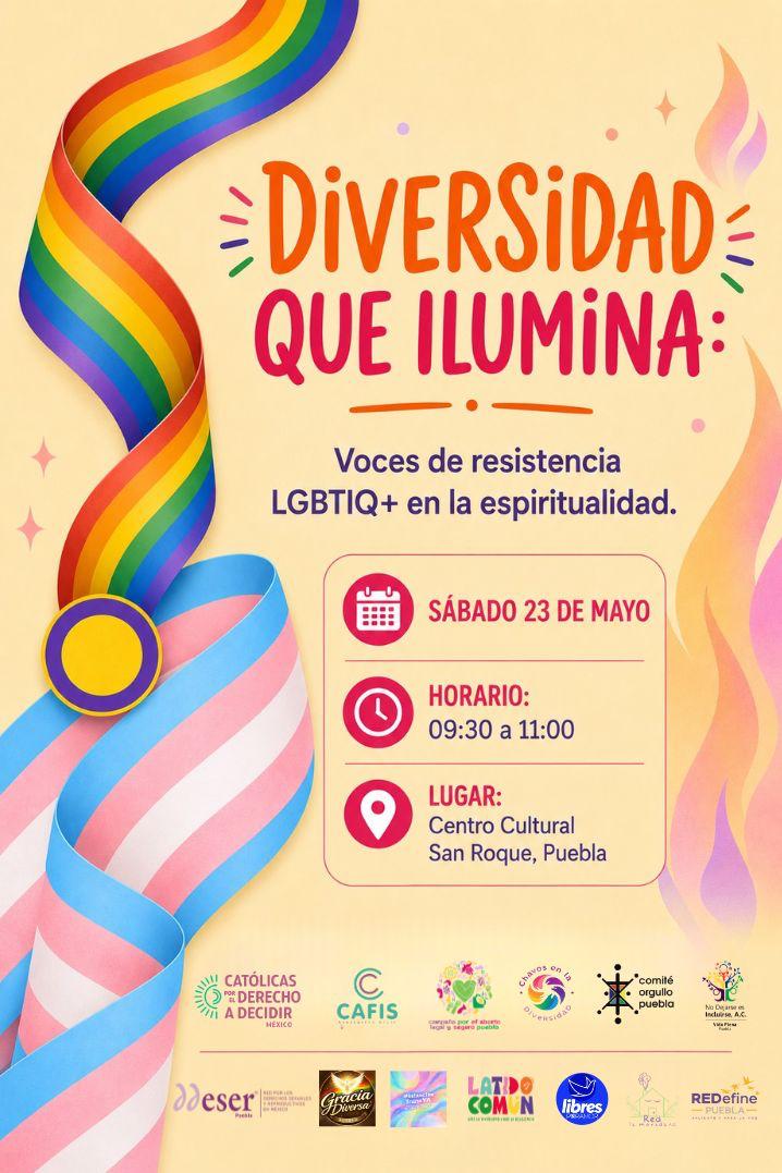jonas_asla's tweet photo. #DIVERSIDADQUEILUMINA
🏳️‍⚧️🏳️‍🌈 Voces de resistencia LGBTIQ+ en la espiritualidad. 🏳️‍🌈🏳️‍⚧️
​🗓️ Sábado 23 de mayo
🕦 09:30 a 11:00
📍 Centro Cultural San Roque, Puebla. 

🏳️‍⚧️​¡Acompáñanos y sé parte de este encuentro! 🏳️‍🌈 https://t.co/iKZhdRiDBV
