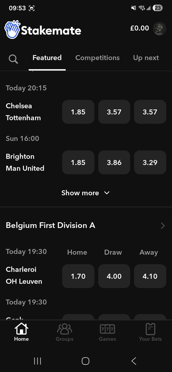 spd017's tweet photo. @StakemateUK This is how the shit app is working ... appearing and disappearing... if you win you need to send them proof 😂🤣😂🤣 https://t.co/fVmjejox9Z