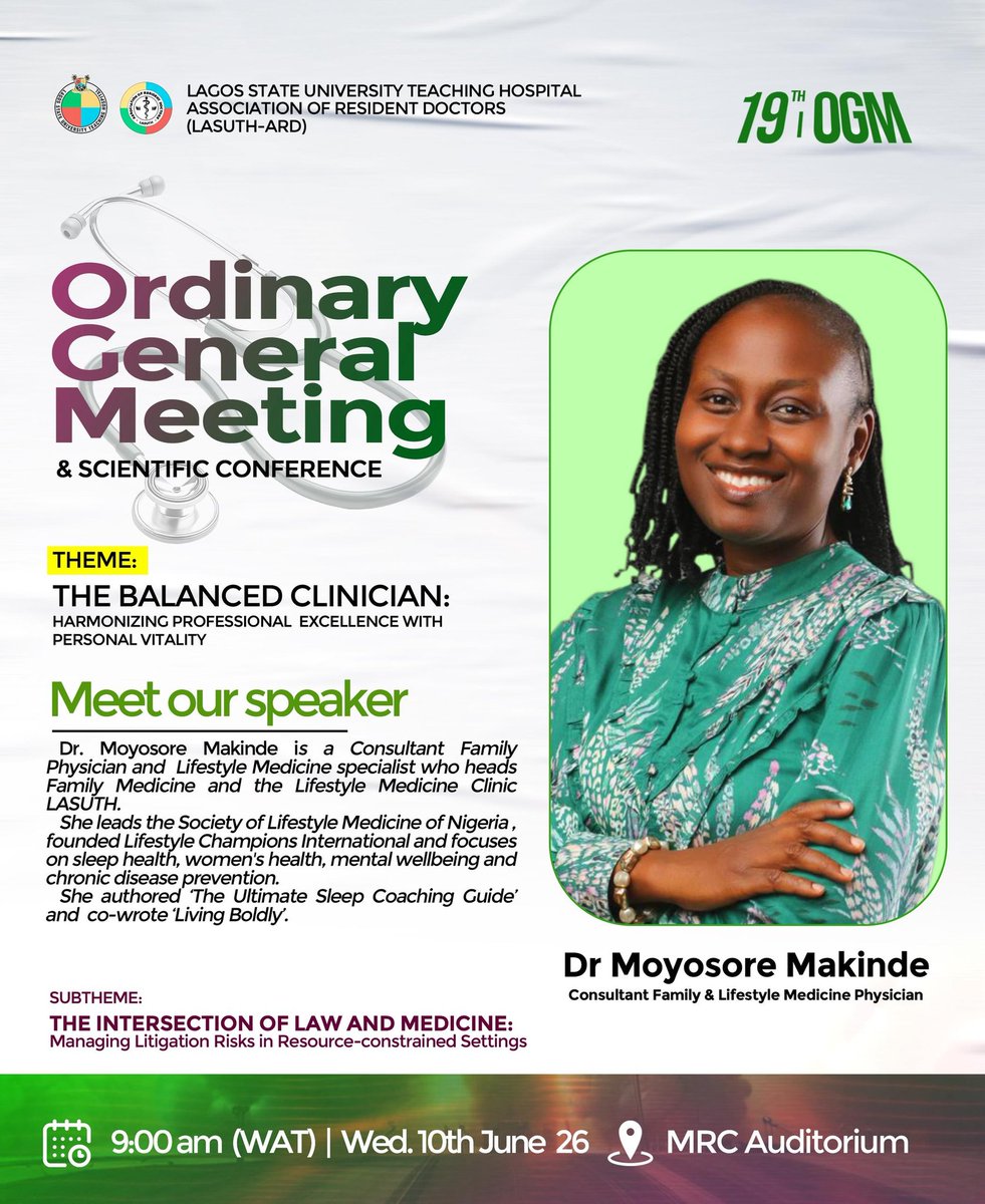 LASUTH_ARD's tweet photo. UNVEILING OUR THEME SPEAKER* 

The stage is set… and the excitement continues! 🎉

As part of the 19th LASUTH-ARD OGM &amp; Scientific Conference, we are thrilled to unveil our distinguished Theme Speaker for this year’s conference themed: https://t.co/nhklzYcFwY