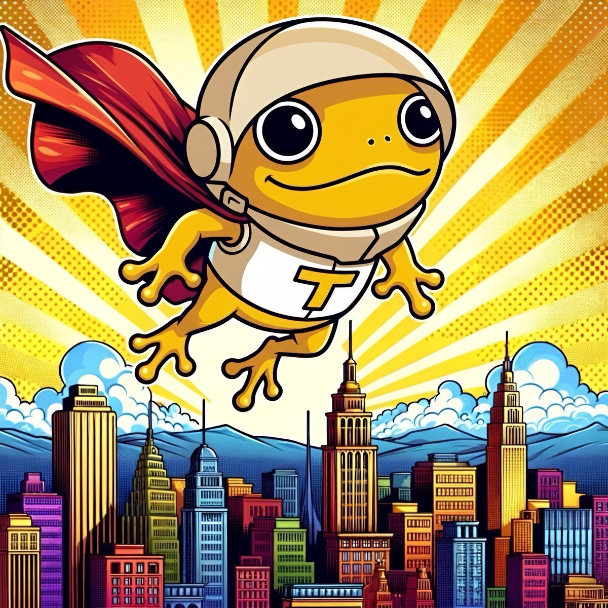 TurboToadToken's tweet photo. Look up in the sky 🌟
$TURBO is on the scene, keeping the city safe and the vibes immaculate 🐸💛 https://t.co/pOoBjjljFW