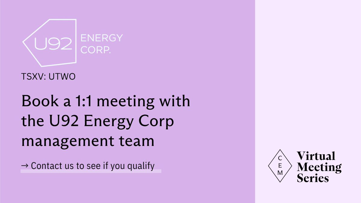 CapitalEvent's tweet photo. U92 Energy Corp. is focused on advancing its high-quality, advanced-stage uranium assets in South America. Want to meet U92 Energy’s management team? Sign up for their Virtual Meeting Series: https://t.co/dvZcXbpqP3 https://t.co/FXTGhl5X0U