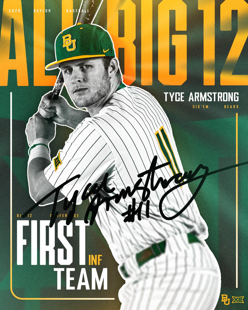 BaylorBaseball's tweet photo. 𝙏𝙝𝙚 𝙏𝙮𝙘𝙚 𝙄𝙨 𝙍𝙞𝙜𝙝𝙩 😎

The Home Run King is your #Big12BSB Newcomer of the Year and an All-Big 12 First Team selection! 👑

#SicEm 🐻⚾️ | #Together https://t.co/qAqftufEg2