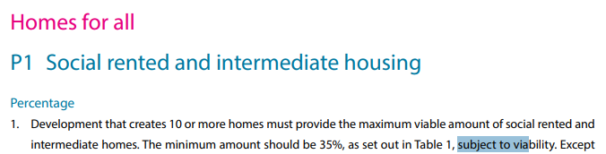 glitterboy18284's tweet photo. @EllieCumbo Ironically, you don't seem to know the Council's affordable housing policy. It's 35% **subject to viability**. Berkeley submitted a viability report demonstrating 35% was not viable, and so the 12% offer was policy compliant subject to late-stage review. https://t.co/zyAgjJkq6g