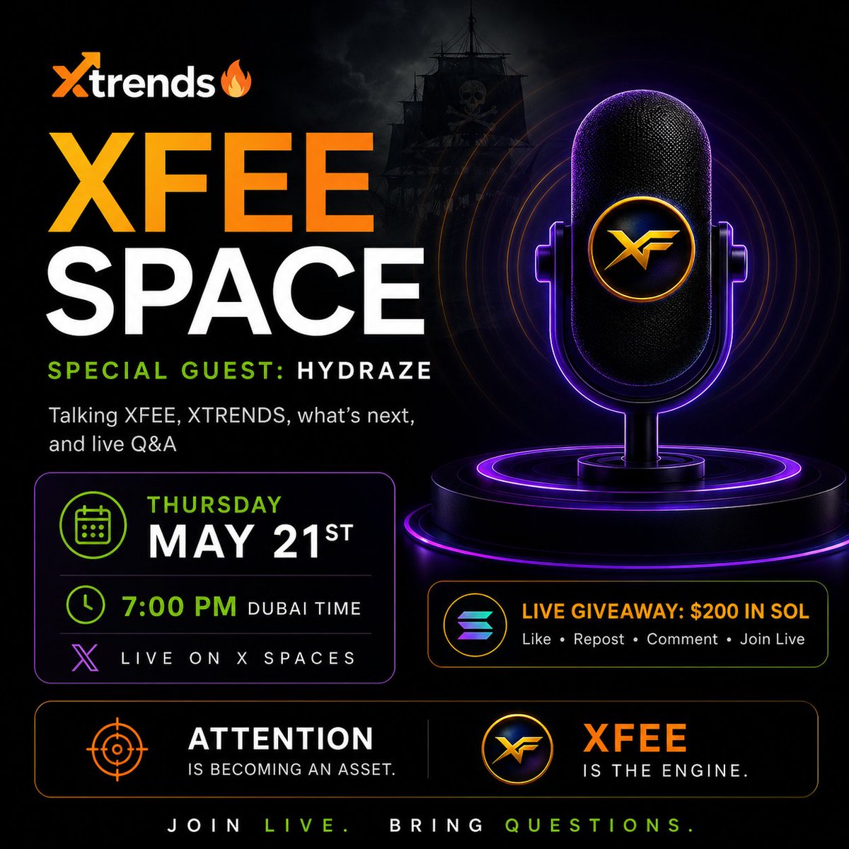 xtrends_fun's tweet photo. 🏆 SOL Giveaway 🏆 

Thursday Night Spaces: 🎙️ 
Featuring special guest: @Hydraze 
Topic: How the market is changing and “how to” identify the next major projects in crypto. 

Enter Giveaway of $200 in SOL 
- like post 
- Tag 1 friend 
- Repost
- MUST BE LIVE ON SPACE to receive SOLANA

https://t.co/OzjXTDeT6l