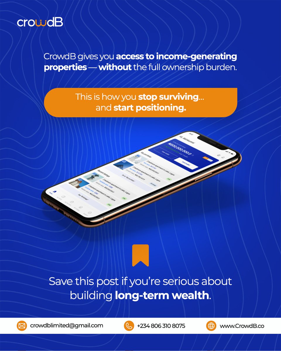 theCrowdB's tweet photo. Real estate remains one of the strongest wealth-preserving assets across generations.

And now, access is no longer only for the ultra-rich.

Start positioning with CrowdB. 

#CrowdB #RealEstate #Investing #PropertyInvestment #WealthCreation https://t.co/Jpg8sOFC2I