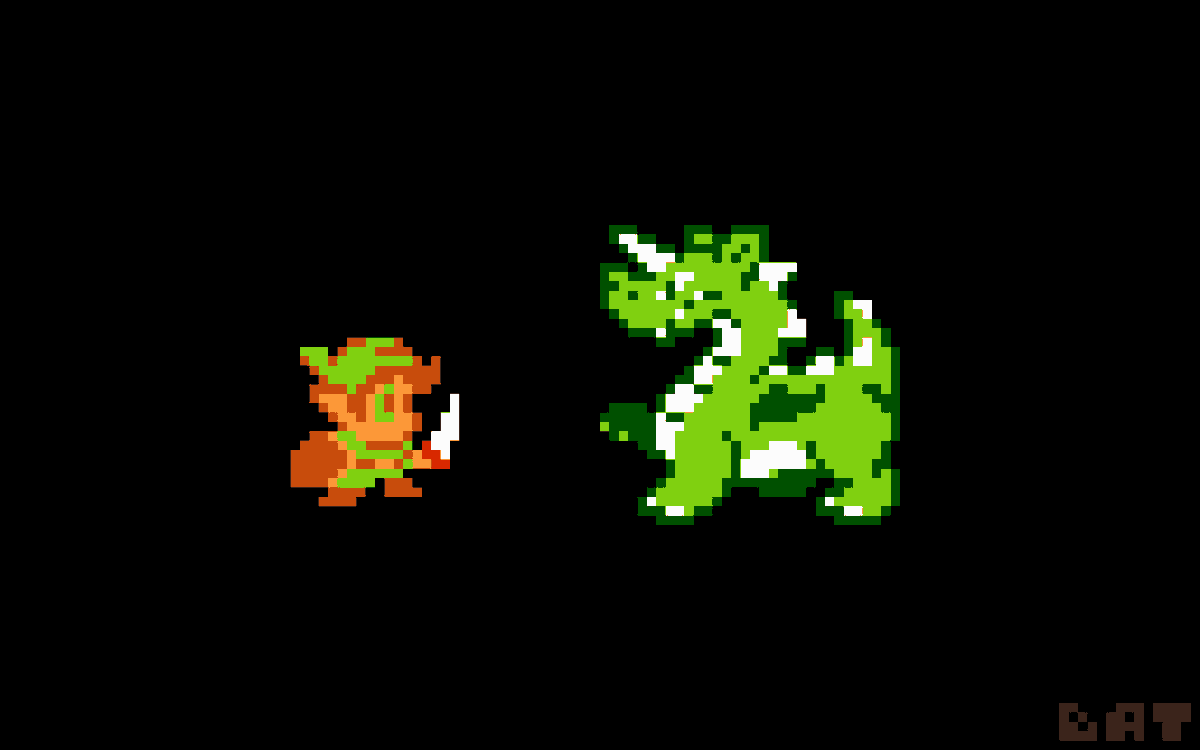 batfeula's tweet photo. Zelda vs Aquamentus, NES sprites redraw https://t.co/gGEaRCpHR7