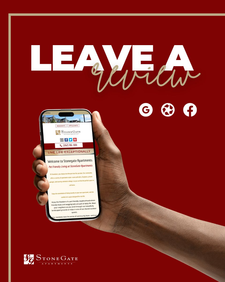 StoneGateWI's tweet photo. A quick review is a great way to share what you enjoy most about living here. We’d love to hear your thoughts. 💭 https://t.co/8qXFZiM3o2 https://t.co/vBf08DUwvr