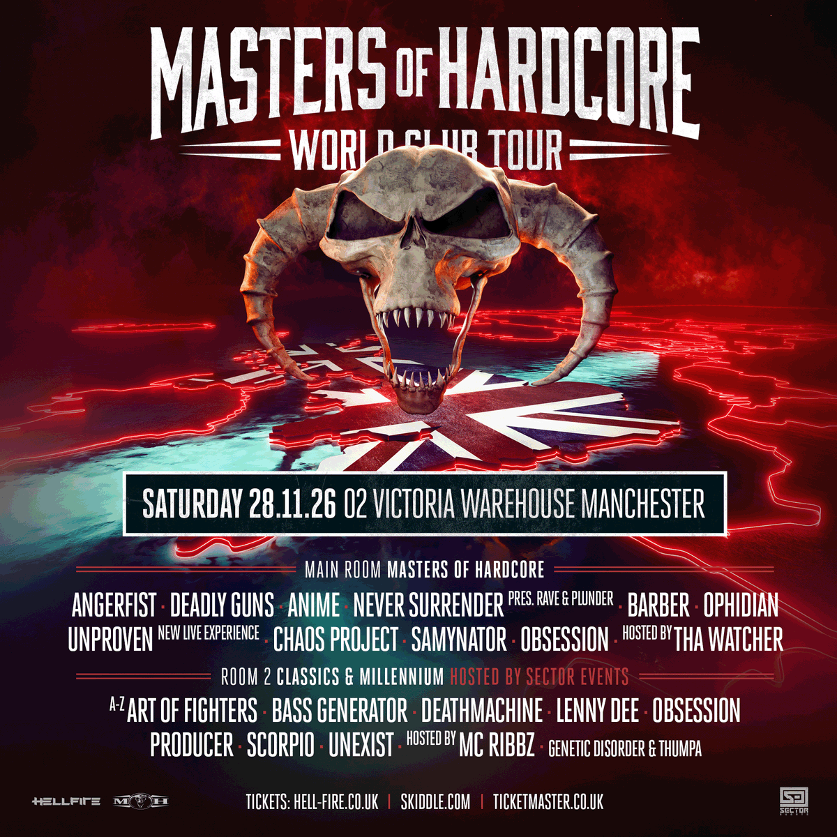 O2VicWarehouse's tweet photo. MANCHESTER! We're thrilled to reveal the lineup for Masters Of Hardcore : World Club Tour, here on Sat 28 Nov. 🤘

Tickets will go on sale for Priority members 10am Wed 27 May with general sale following at 10am Fri 29 May via: https://t.co/gsLimToSAK https://t.co/SUMYkyNXf4