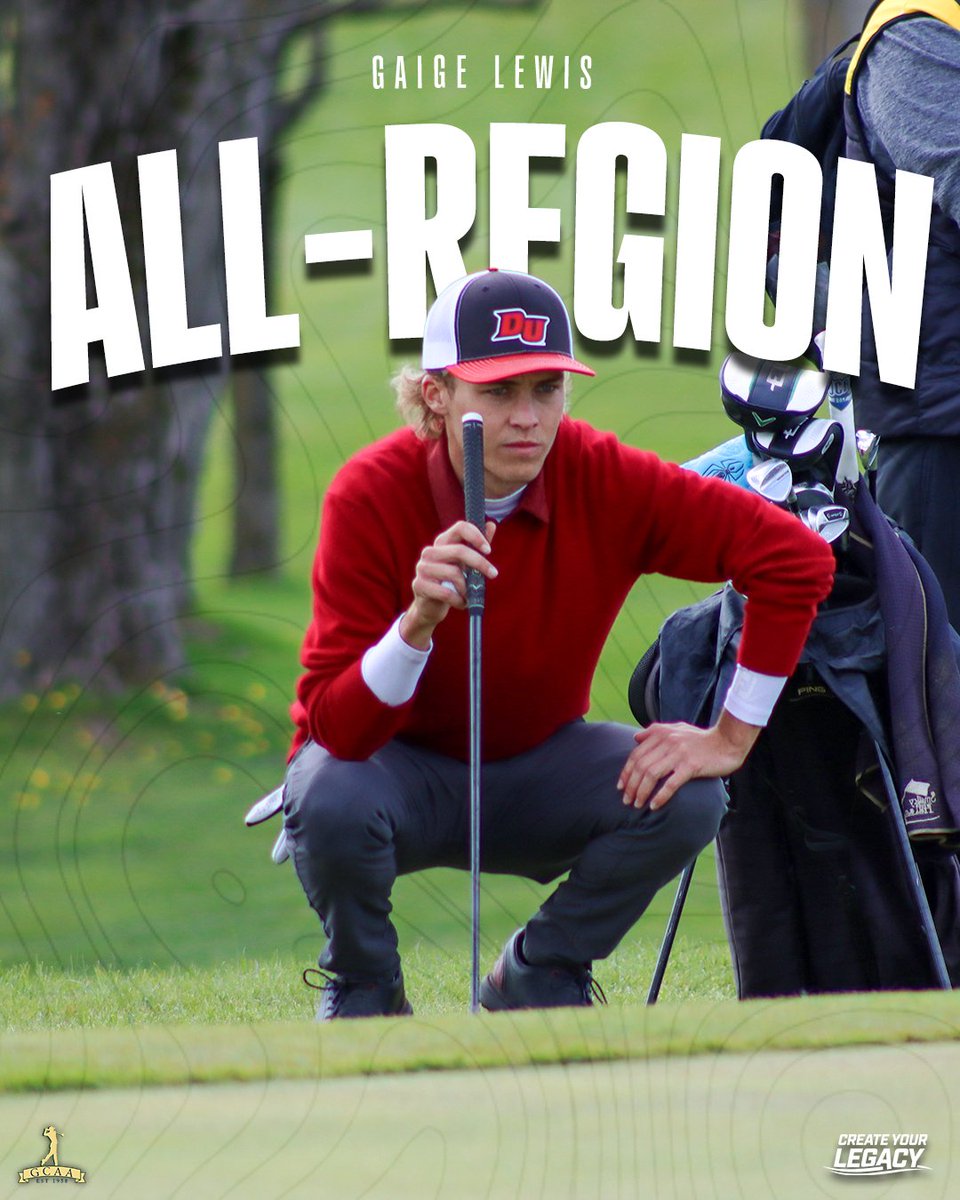 DruryMGolf's tweet photo. They just keep adding up!! ⛳

Gaige Lewis has become the first Drury golfer since 2020 to earn all-region honors!

#WonDrury https://t.co/9GUfPO1nHl