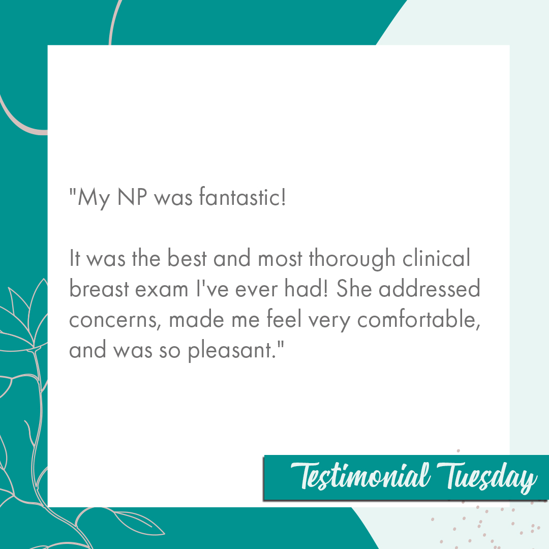 MontclairBreast's tweet photo. "My NP was fantastic! It was the best and most thorough clinical breast exam I've ever had! She addressed concerns, made me feel very comfortable, and was so pleasant."

#TestimonialTuesday #MontclairBreastCenter https://t.co/cPlXaD5lOX