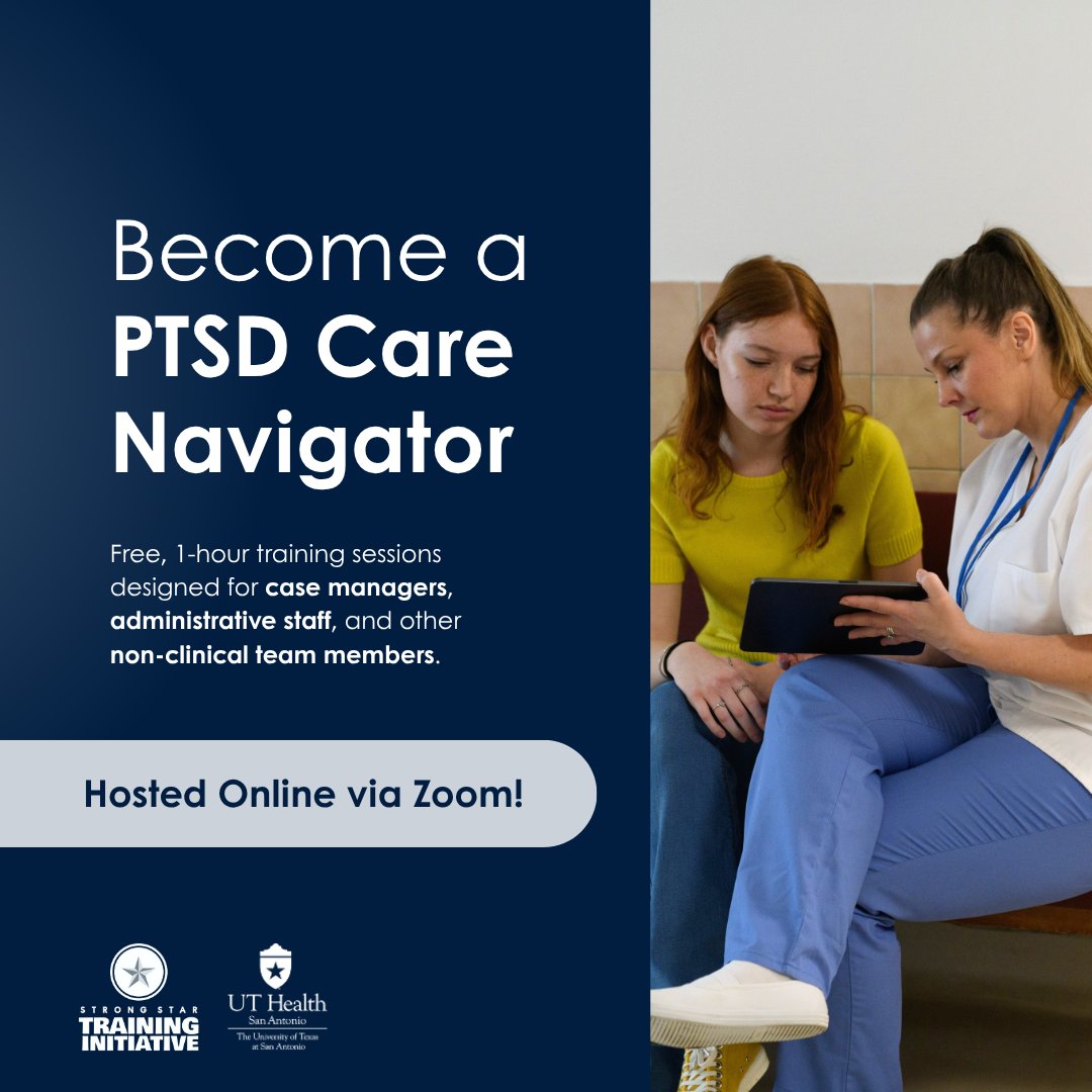 STRONGSTARTrain's tweet photo. Help your admin teams strengthen their PTSD screening skills ✅ Check out our next FREE PTSD Care Navigator training on June 5th. Designed specifically for support staff working in mental health settings - register for free today at: https://t.co/6y90VO733U
#PTSD #MentalHealth https://t.co/AqhigYy2Ln