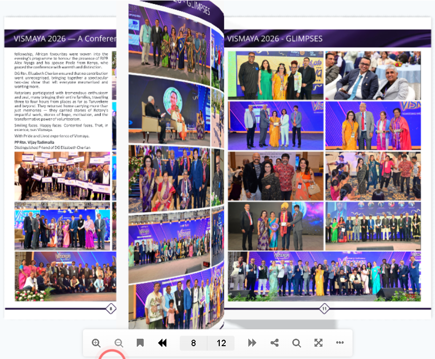 rotary3192's tweet photo. The RI District 3192 newsletter Shikhara is being published regularly, and the latest issue is the Special Edition covering the Vismaya District Conference in Feb 26.
Experience the digital flip-book version of Shikhara online by clicking the link below:
https://t.co/HvGSiID7N8 https://t.co/X1e11RMTx2