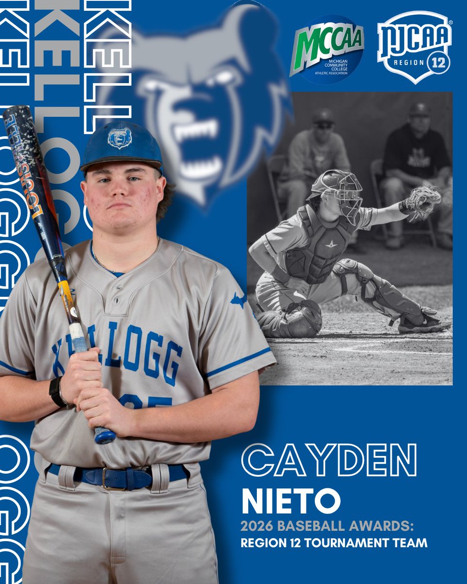 KelloggBruins's tweet photo. 🚨⚾️Baseball Post-Season Awards!
Eleven @BaseballKellogg Bruins earned post season awards! Congrats to two more Bruins who earned Region 12 Tournament Team: Tanner Olepa and Cayden Nieto. And a special shoutout to Tourney MVP Tanner!
#GreatDayToBeABruin #KCCBaseball #BruCru https://t.co/2TP2f8lOUS