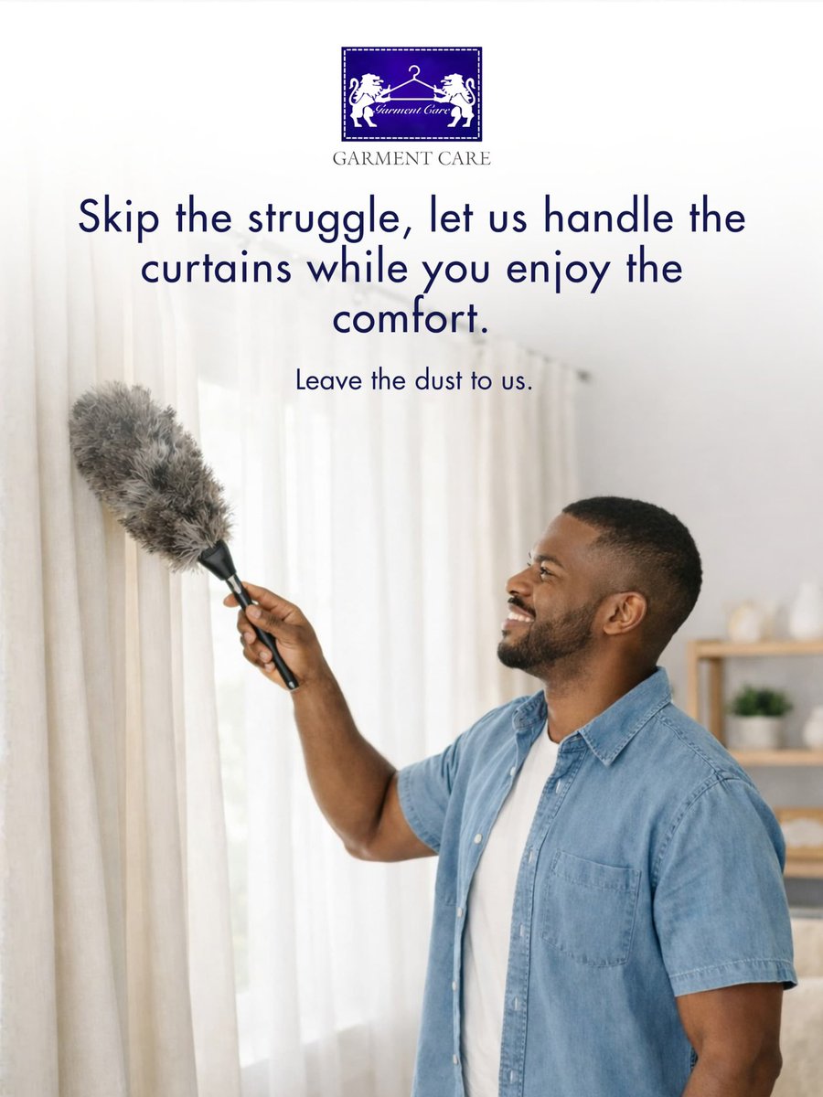 GarmentCareLTD's tweet photo. Your curtains deserve care too, fresh, dust-free, and beautifully maintained without the stress. 

Sit back, relax, and let us handle the cleaning while you enjoy a cleaner, healthier space. 

#Garmentcareltd #professionaldrycleaning #lekkidrycleaners #curtaincleaning #Laundry https://t.co/yT9ZM4z9YS
