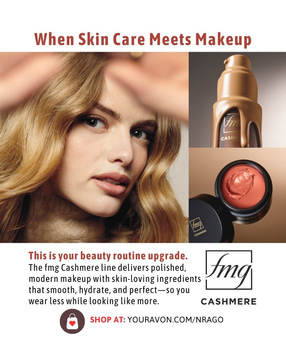 AvonLadyNJ's tweet photo. Luxe meets comfort—Discover the fmg Cashmere Collection blends luxurious makeup with nourishing skincare ingredients. Read more at https://t.co/HwihZObjnL 

Which shade speaks to your vibe? ✨

#CleanBeauty #SkincareMakeup #BeautyWithBenefits https://t.co/5QBaXxoUxk