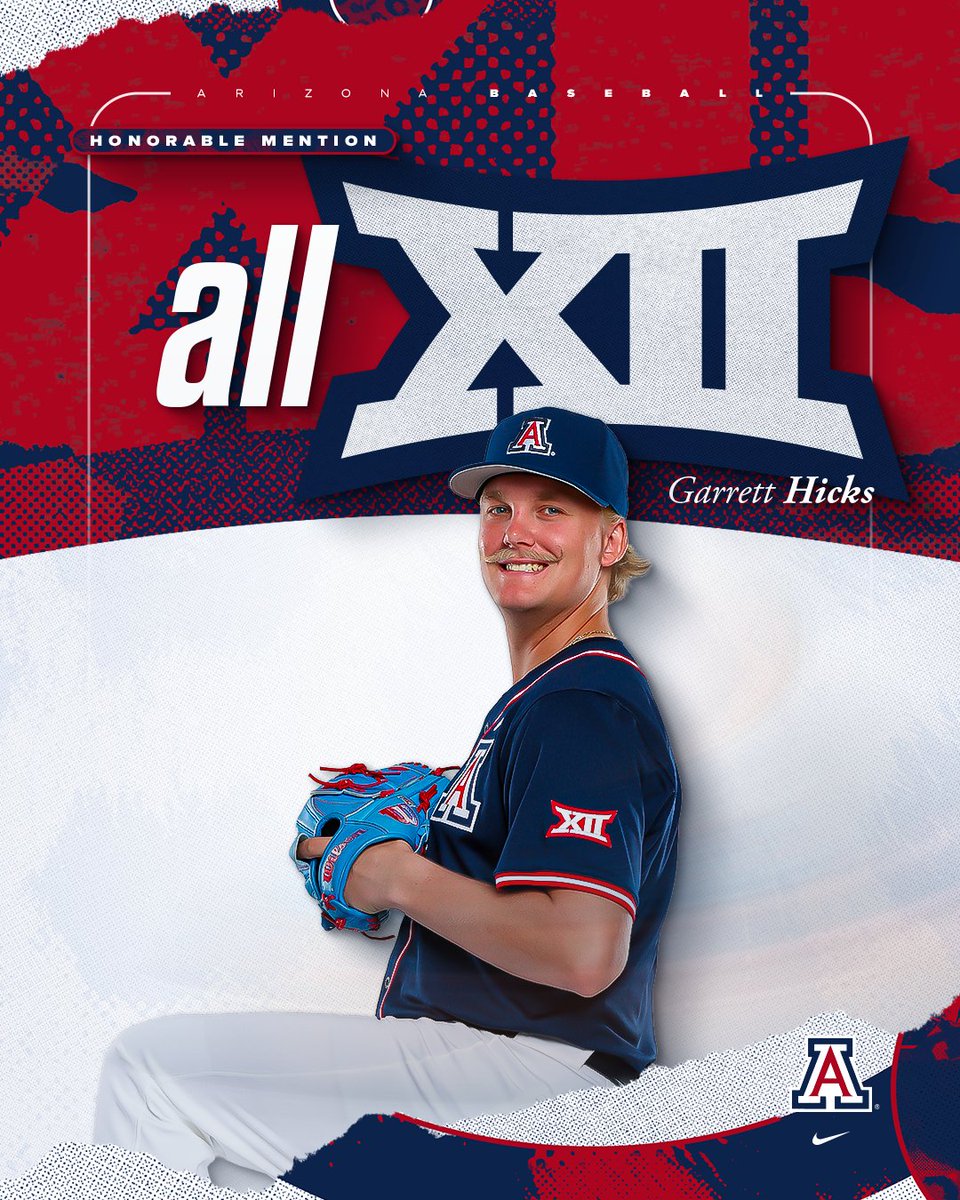 ArizonaBaseball's tweet photo. Locked it down all season long 🔒

Congratulations to Garrett Hicks on earning All-Big 12 Honorable Mention recognition! https://t.co/dwx0e2aJoJ