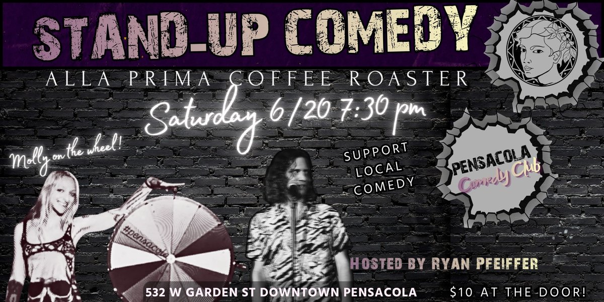 ratedrcomedy's tweet photo. Hi Pensacola ---> See a comedy show! 

https://t.co/fznDOGfzGF

#pensacolacomedy #PensacolaEvents #StandUpComedy #livecomedy #PensacolaNightlife #downtownpensacola #pensacolaflorida #datenightpensacola #thingstodoinpensacola #ComedyExperience #InteractiveComedy #liveentertainment https://t.co/EECExEJj3Q