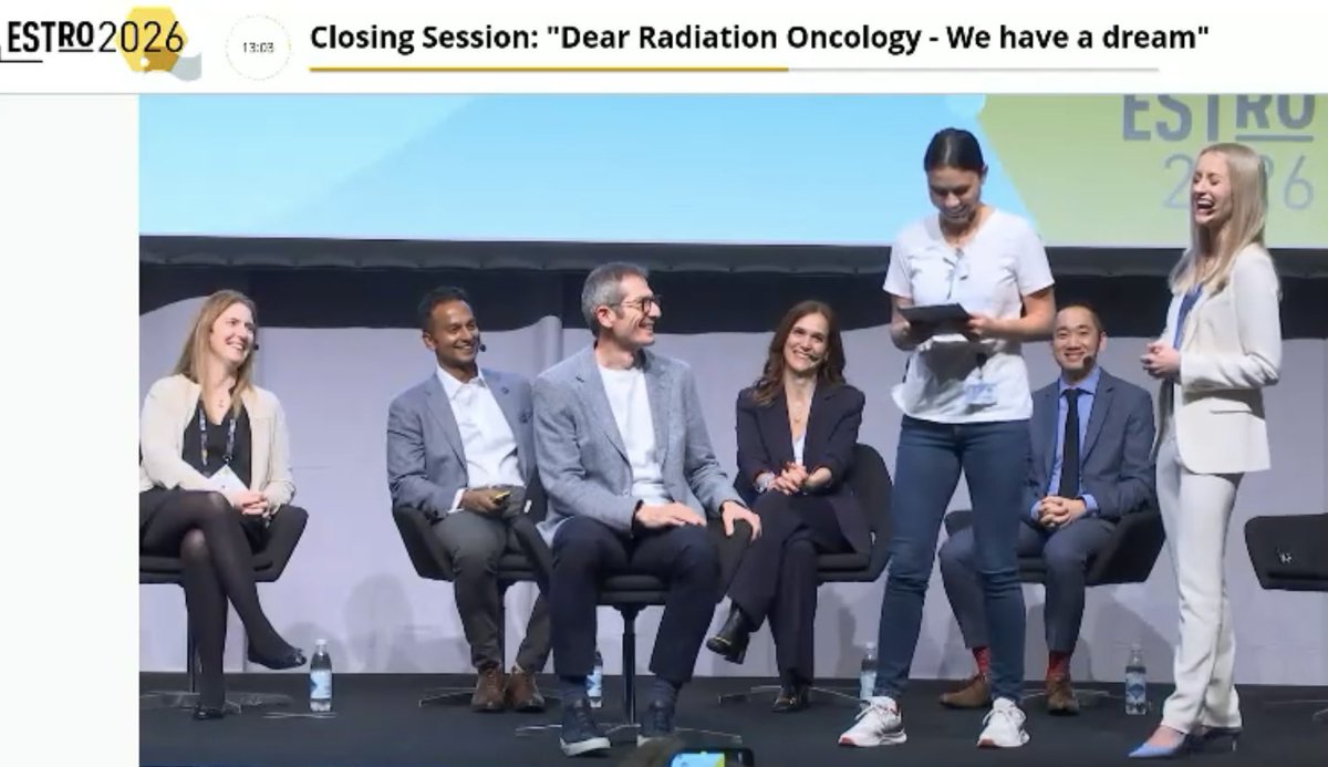 lauren_henke's tweet photo. Dear @ESTRO_RT and @Mat_Guc , thank you for letting this crew help you close out another great year! We hope we gave everyone in attendance some food for thought and inspiration for the trip home. And to the Closing Team: mission accomplished.  💫🍾  See you in Milan next year! https://t.co/aCMa8DNKlK