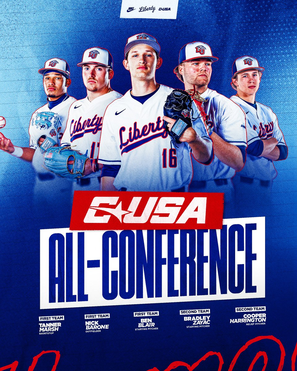 LibertyBaseball's tweet photo. All Across the Board 🔥

Five Flames recognized with CUSA All Conference honors.

📰 https://t.co/cKAjqAldQX https://t.co/diaHoMjz7p
