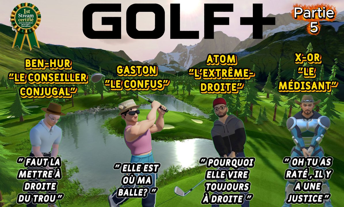 AlofDavid's tweet photo. Ce soir 21h c'est le #stream reprise multijoueur #Golfplus , un peu rouillé mais motivé de gagner 😋 avec Gaston/Benhur et Atom . Sur Youtube : https://t.co/2Lidc3gUC6 et Twitch : https://t.co/sZOdcJEYxd https://t.co/hdoqLwedLS