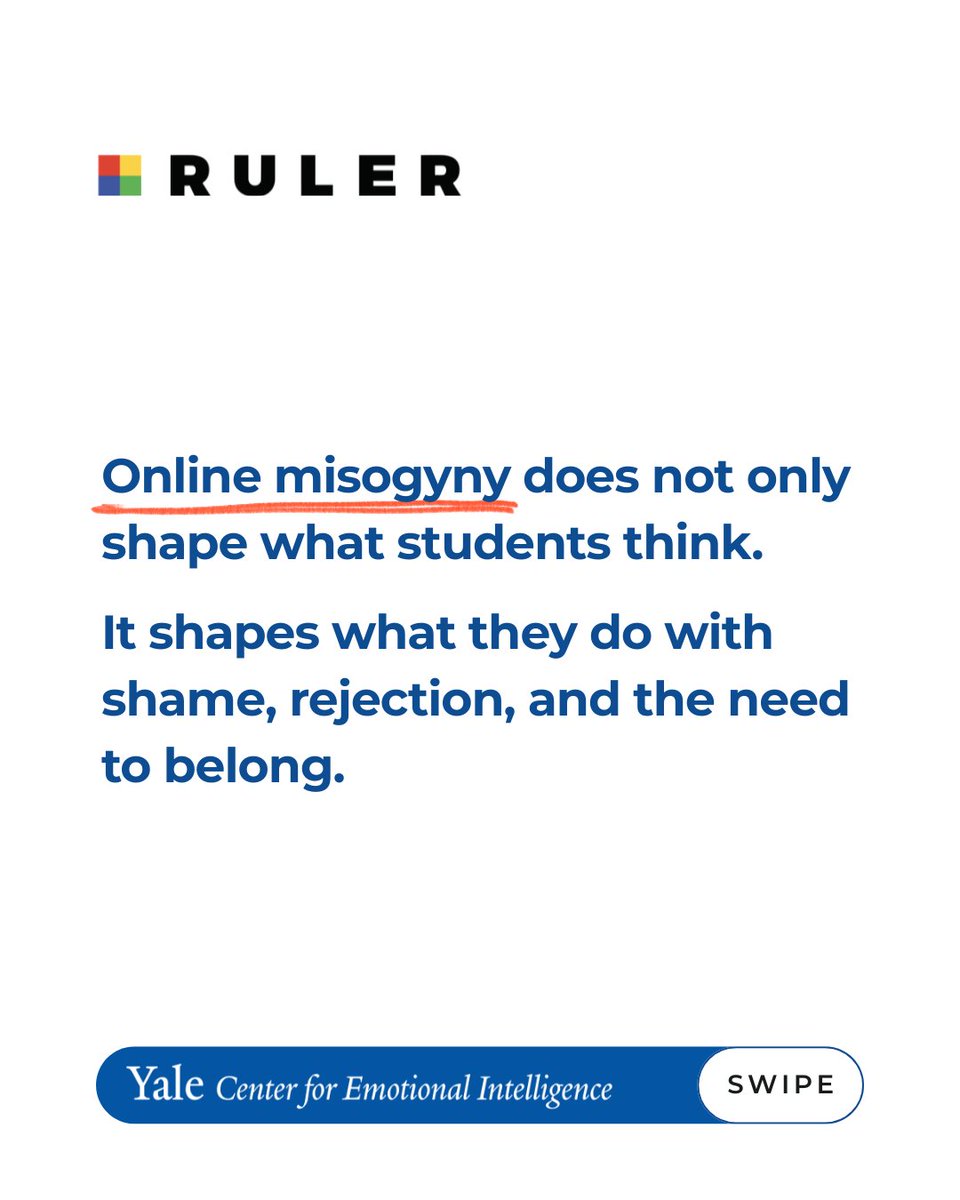 YaleEmotion's tweet photo. Students need more than warnings about harmful online spaces. They need tools for the feelings those spaces exploit.

Building on @drmarcbrackett's new @EdWeekOpinion essay, we think schools have to move past “be careful online.” When “I was just joking” protects harm, when belonging comes at someone else’s dignity, and when shame gets turned into contempt, adults need more than concern. They need language, routines, and the confidence to interrupt the script without turning every moment into a lecture.

Emotional intelligence and digital literacy belong in the same conversation. Read Marc’s full essay in Education Week and bring this conversation into your school community.

🔗 https://t.co/CPXantTl4c

#LouisTheroux #Manosphere #SchoolLeaders #Education