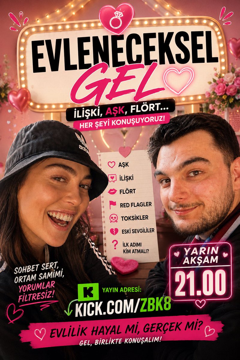 zbklive's tweet photo. 💍 EVLENECEKSEL GEL 💍
Yarın akşam saat 21.00’da ilişki, aşk, flört, red flagler, toksikler ve eski sevgilileri konuşuyoruz 

📍 Yayın Adresi:
https://t.co/JUQl3z3DWB

Herkesi bekliyoruz https://t.co/vKqkPZGy5x