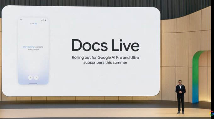 StockSavvyShay's tweet photo. $GOOGL is launching Docs Live in the U.S. this summer.

Users will be able to create and edit documents with voice directly inside Google Docs. https://t.co/S97DMUmqwe