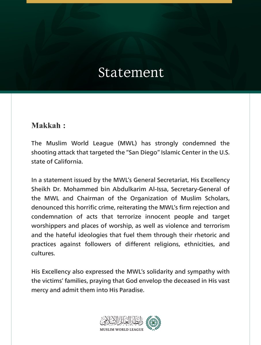Muslim World League tweet media