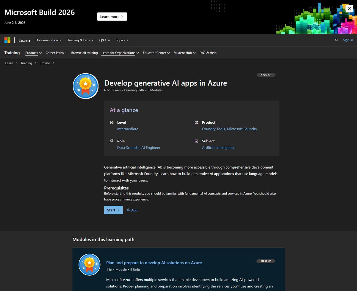 4. Develop Generative AI Apps in Azure Duration: Included in AI-103 ...