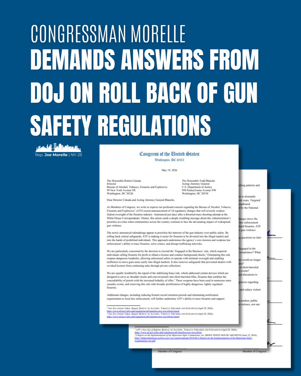 Yesterday’s shooting in San Diego is a timely and tragic reminder of why communities need stronger protections against gun violence NOW. Proud to join @RepJoeMorelle's effort to demand answers on why Trump’s DOJ is rolling back commonsense protections.