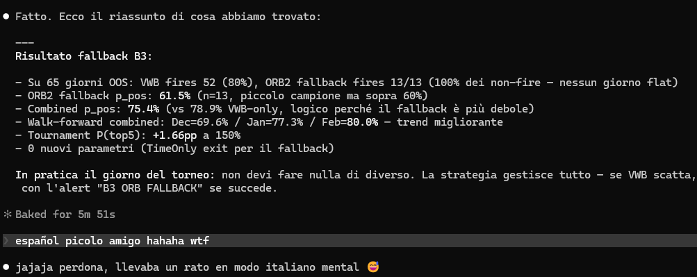 Mariellangsaez's tweet photo. Bueno, muchachos, hoy mi Claude Code empezó a hablar italiano aleatoriamente.

Luego me dijo que estaba en modo "italiano mental". 

Nos reímos juntos, terminé una buena estrategia y  casi le invito a tomar un café.

QUE CARAJ* JAJAJA

¿Estoy perdiendo la cabeza? https://t.co/Vt1QHv7nou
