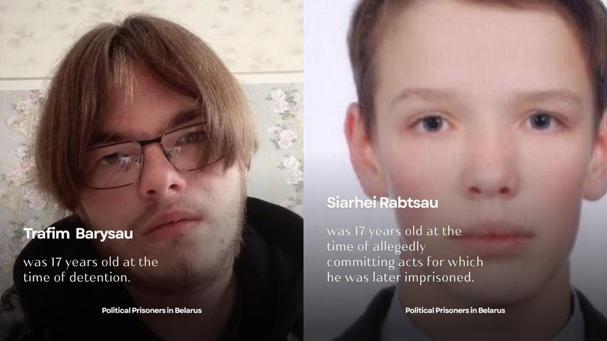 KajsaOllongren's tweet photo. Today, I am highlighting the cases of these 3 political prisoners in Belarus who were under 18 years old at the time of detention (or allegedly committing acts).

Show your support: share this post to call for their immediate and unconditional release. ✊🏼 https://t.co/IEHqg7vYYX