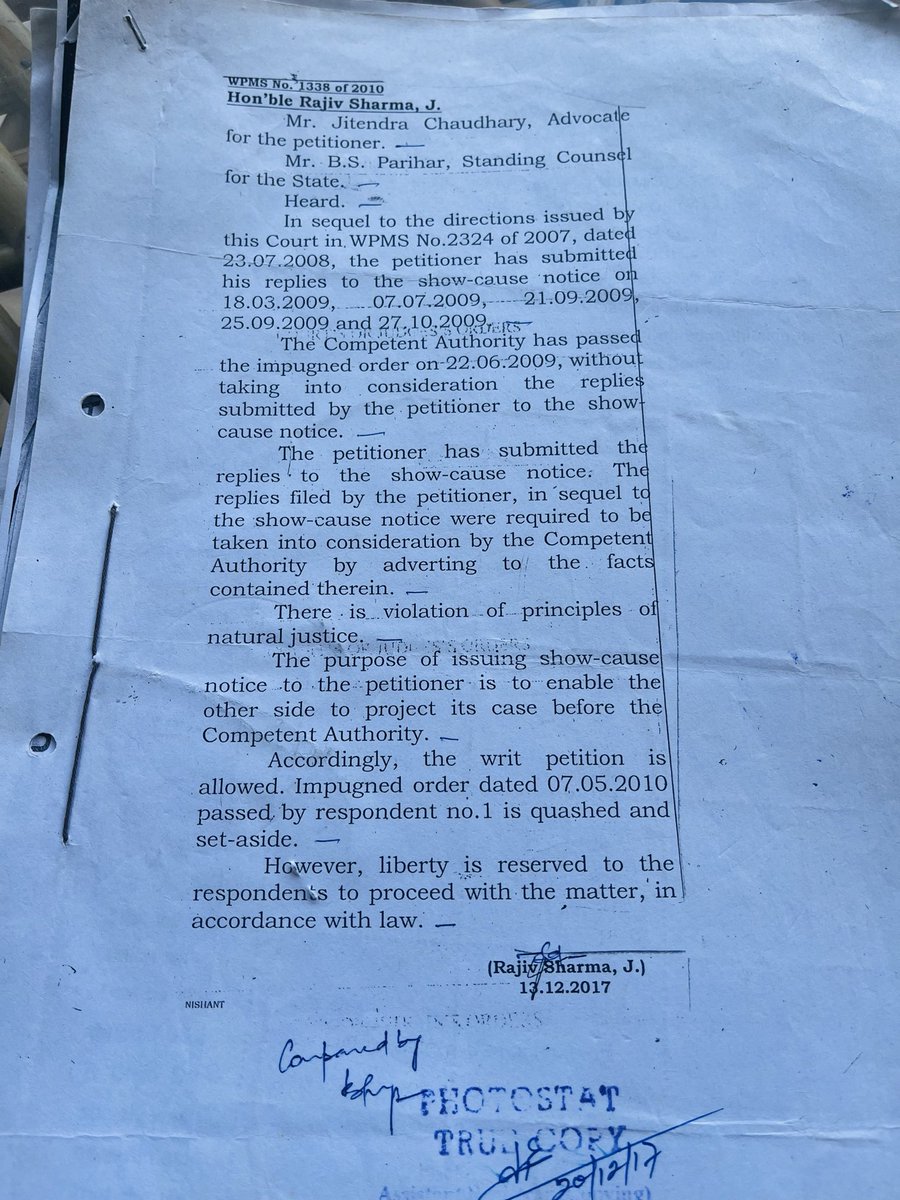 lpsemwal's tweet photo. @pbhushan1 Am seeking legal help to get our money back which was forcefully recovered on gun point by senior IAS officers can you please help as three times high court set aside the orders of IAS officers but they again repeated the same https://t.co/ZF2Z9oJRU9