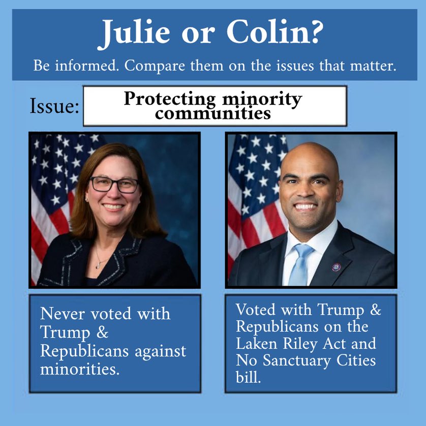 lonestarsalinas's tweet photo. I truly hope #TX33 voters don’t reward Colin Allred for supporting racist GOP bills by sending him back to Congress.

@juliejohnsonTX is not perfect, nobody is, but she has the actual progressive record in this race and voters can trust her not to abandon vulnerable communities. https://t.co/9jpPUwEqMw