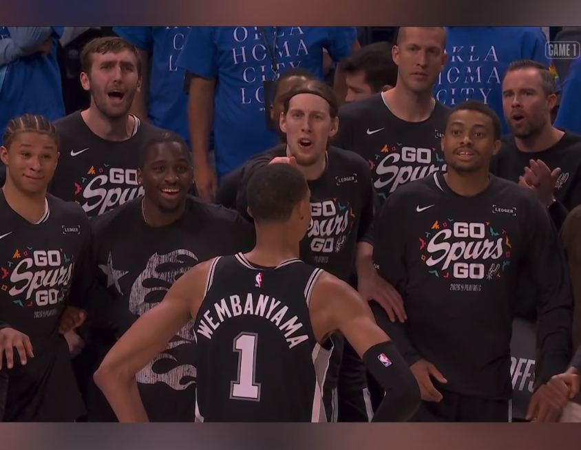 coachwalsh20's tweet photo. Leadership isn’t given, it’s earned. The way teammates rally around Victor Wembanyama says everything. What a performance. https://t.co/wik6T5lt4Y