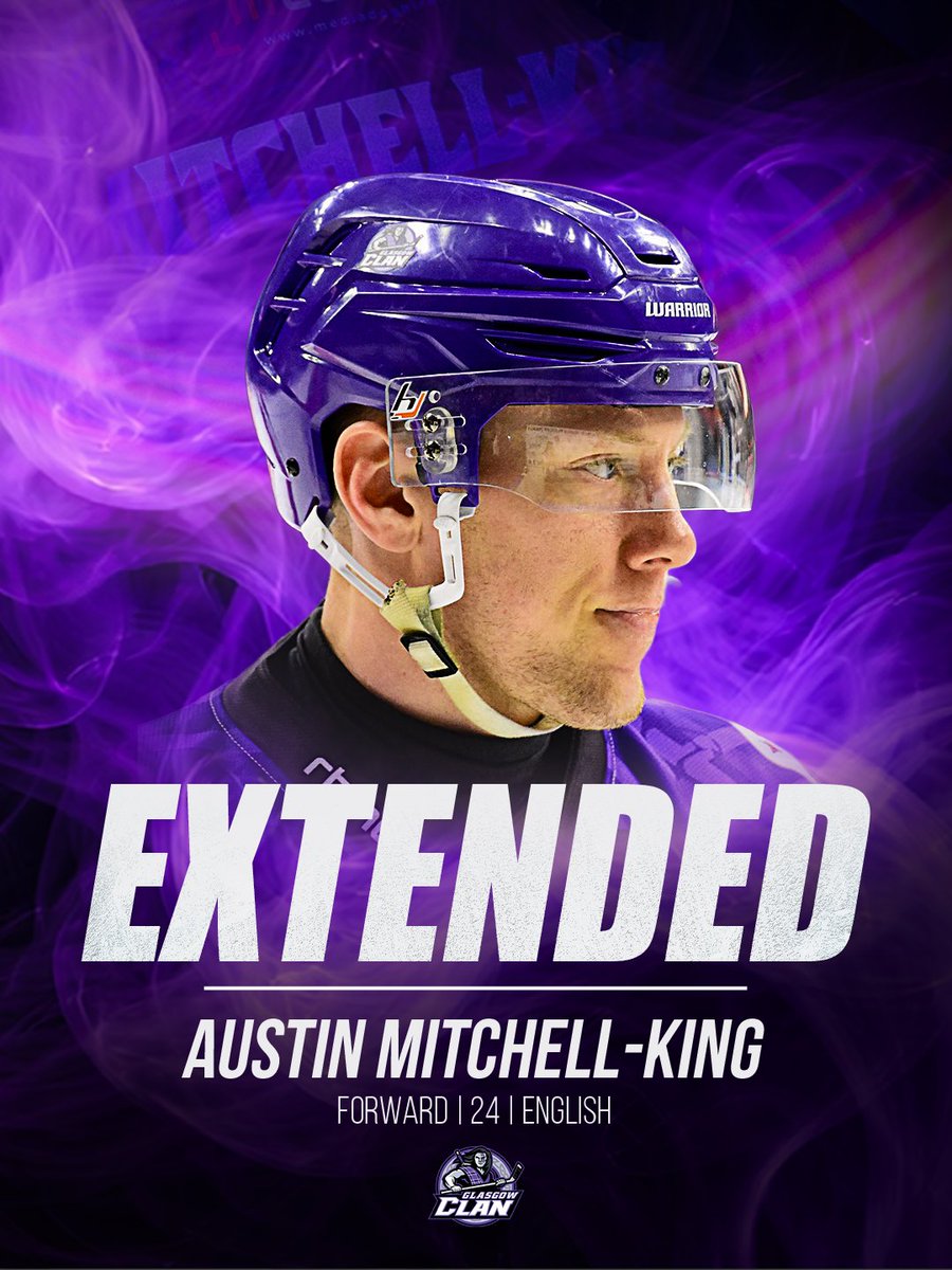 ClanIHC's tweet photo. ✍🏻 The Glasgow Clan is delighted to confirm that British forward Austin Mitchell-King has extended his contract for the 2026/27 season.

After completing his first full professional season in Glasgow, the young Brit returns for a second year in purple looking to continue his development with the Clan.

⚡ First Full Professional Season
⚡ First Pro Point 🆚 Coventry Blaze
⚡ Young British Talent Returning

🔗 https://t.co/rEKPbnS8AZ